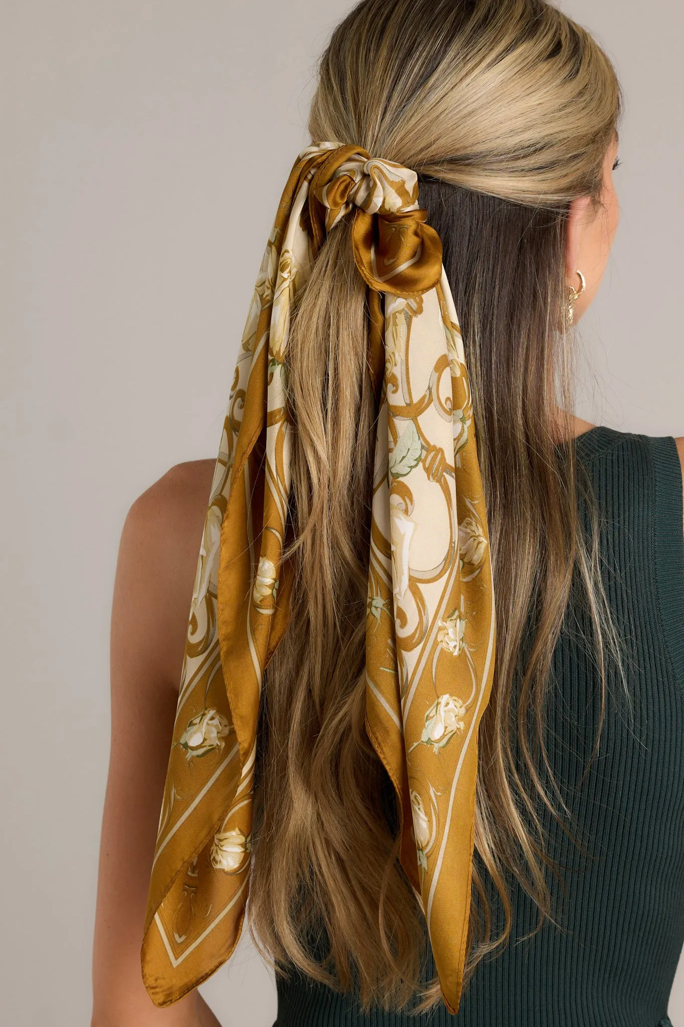 Lonely Heart Khaki Multi Print Scarf