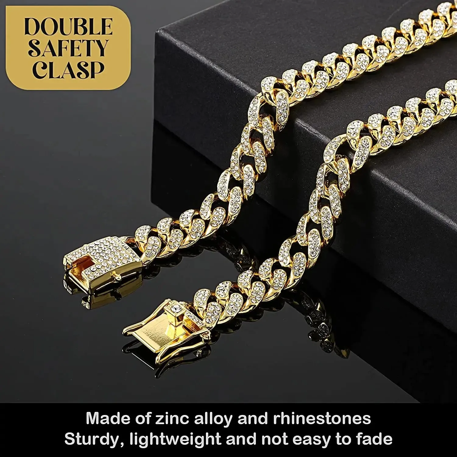 Luxury Gold Dog Chain Collar Cuban Link Choke Collar for All Pets