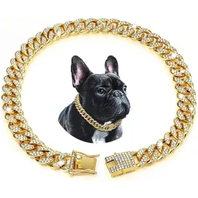 Luxury Gold Dog Chain Collar Cuban Link Choke Collar for All Pets