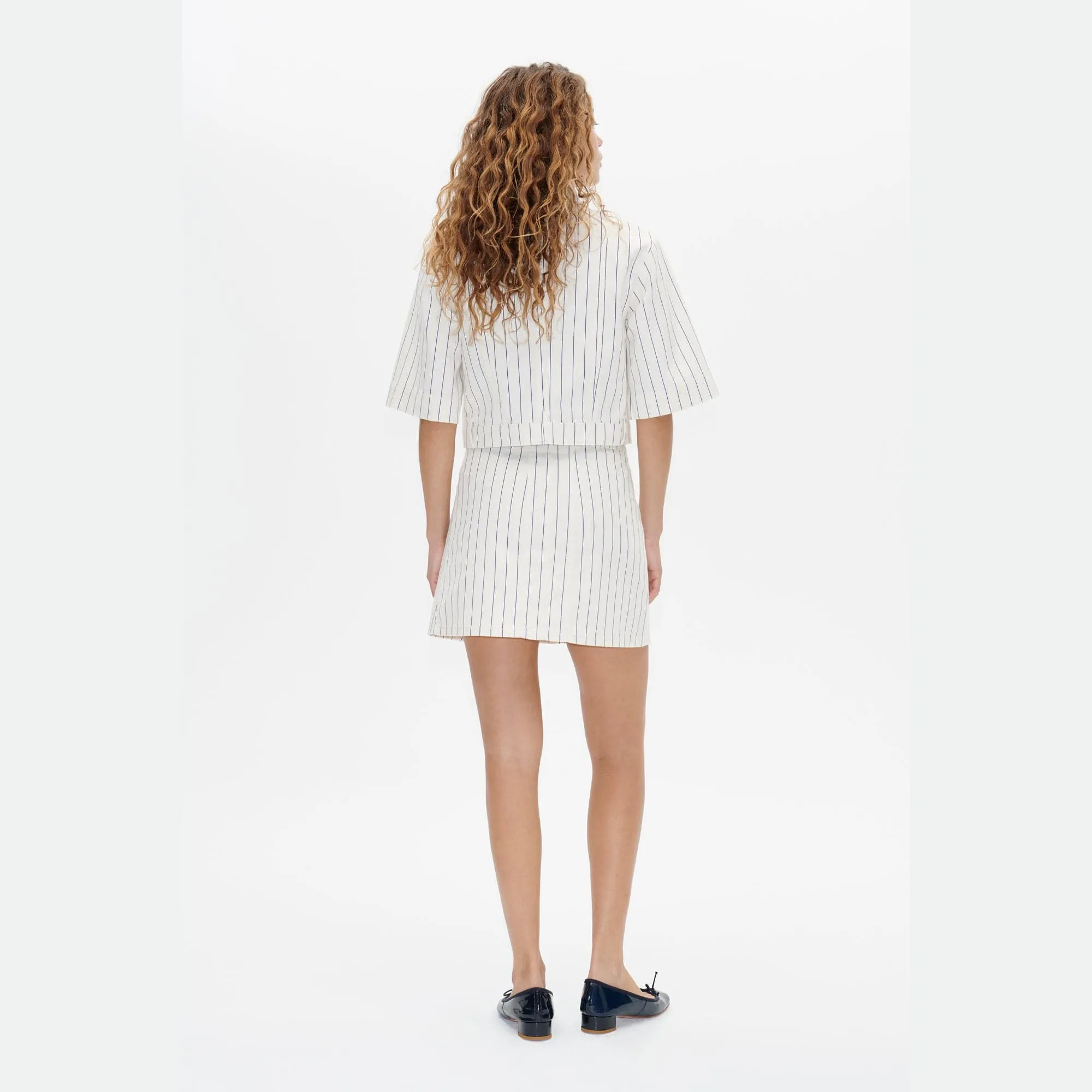 Majsa Shirt Majsa Shirt White Sand Pinstripe