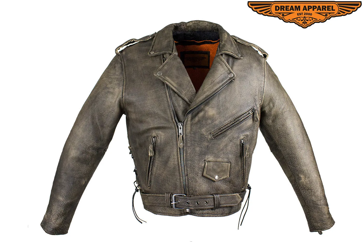 Men's Dark Brown Motorcycle Jacket with Gun Pockets