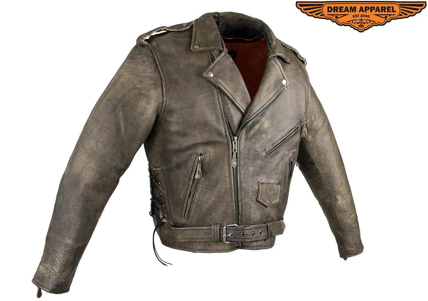 Men's Dark Brown Motorcycle Jacket with Gun Pockets