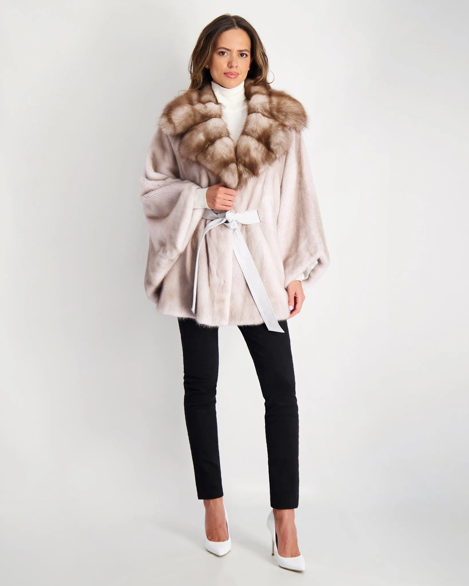 Mink Jacket with Stone Marten Collar