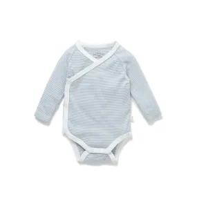 MORI Long Sleeve Kimono Bodysuit - Blue