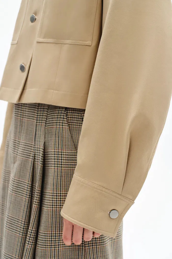 Morston Contrast Cropped Jacket in 100% Cotton Twill