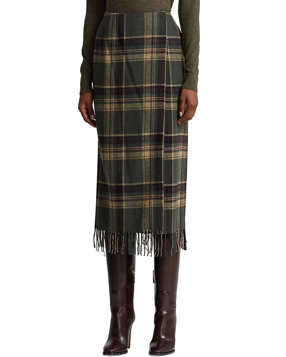 Olive Green Hunting Plaid Aden Skirt