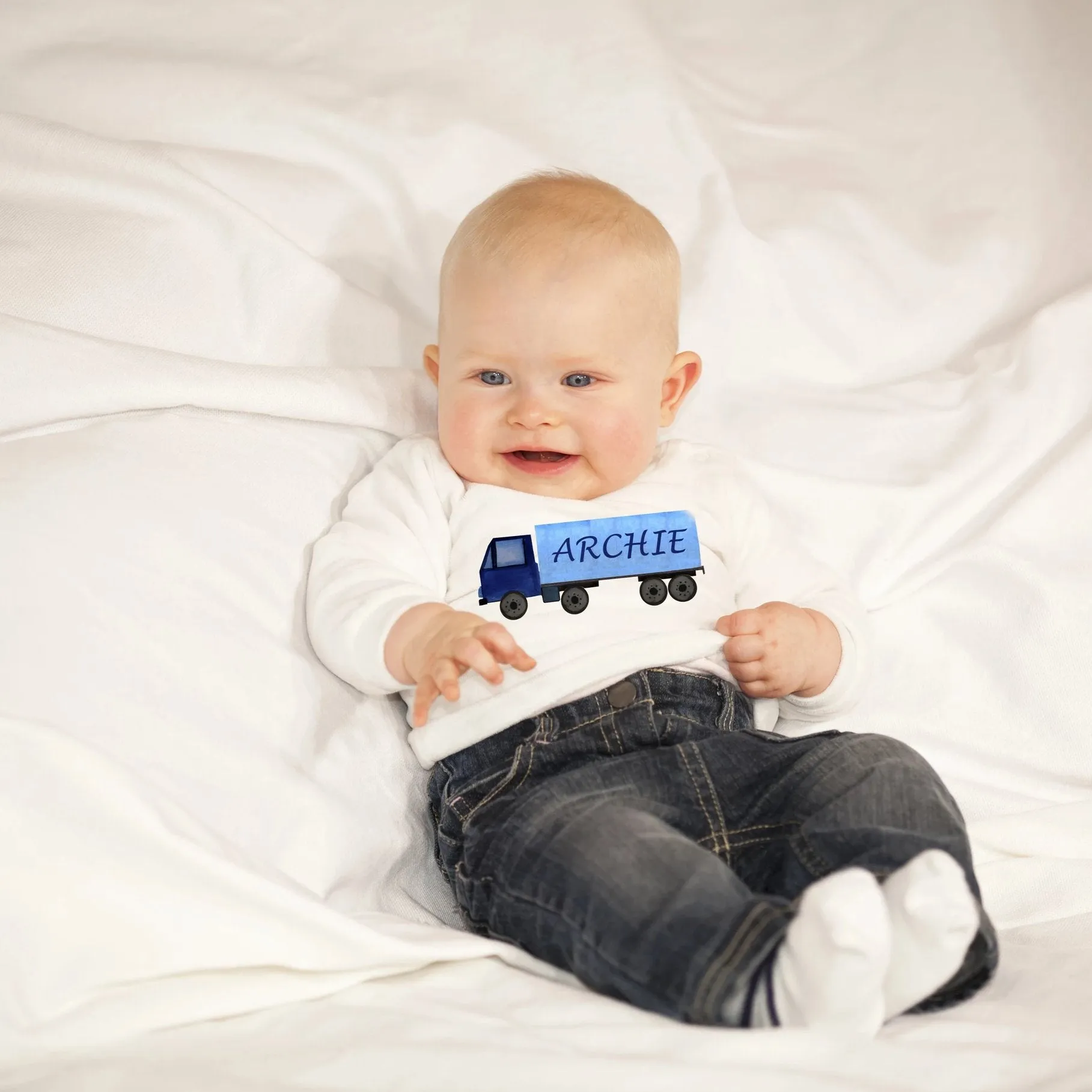 Personalised Baby Bodysuit - Big Truck