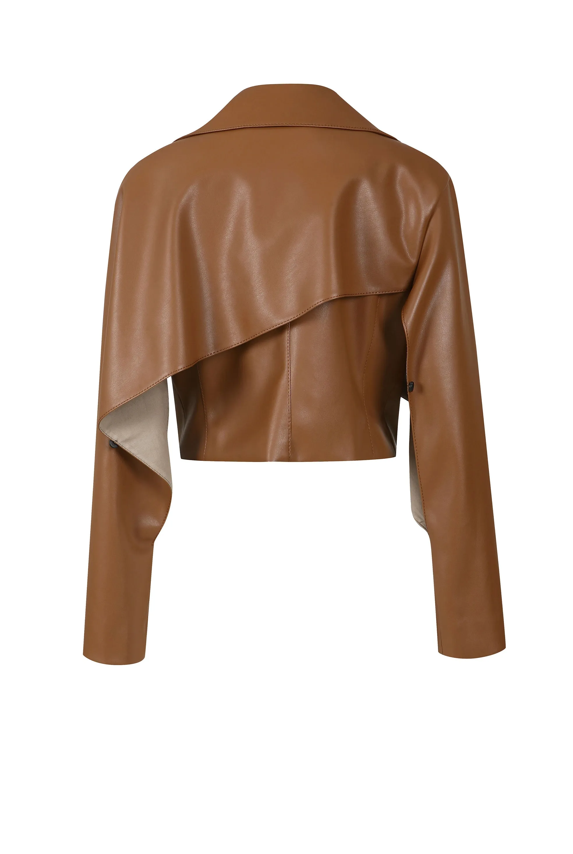 PIETRA VEGAN LEATHER CROPPED JACKET