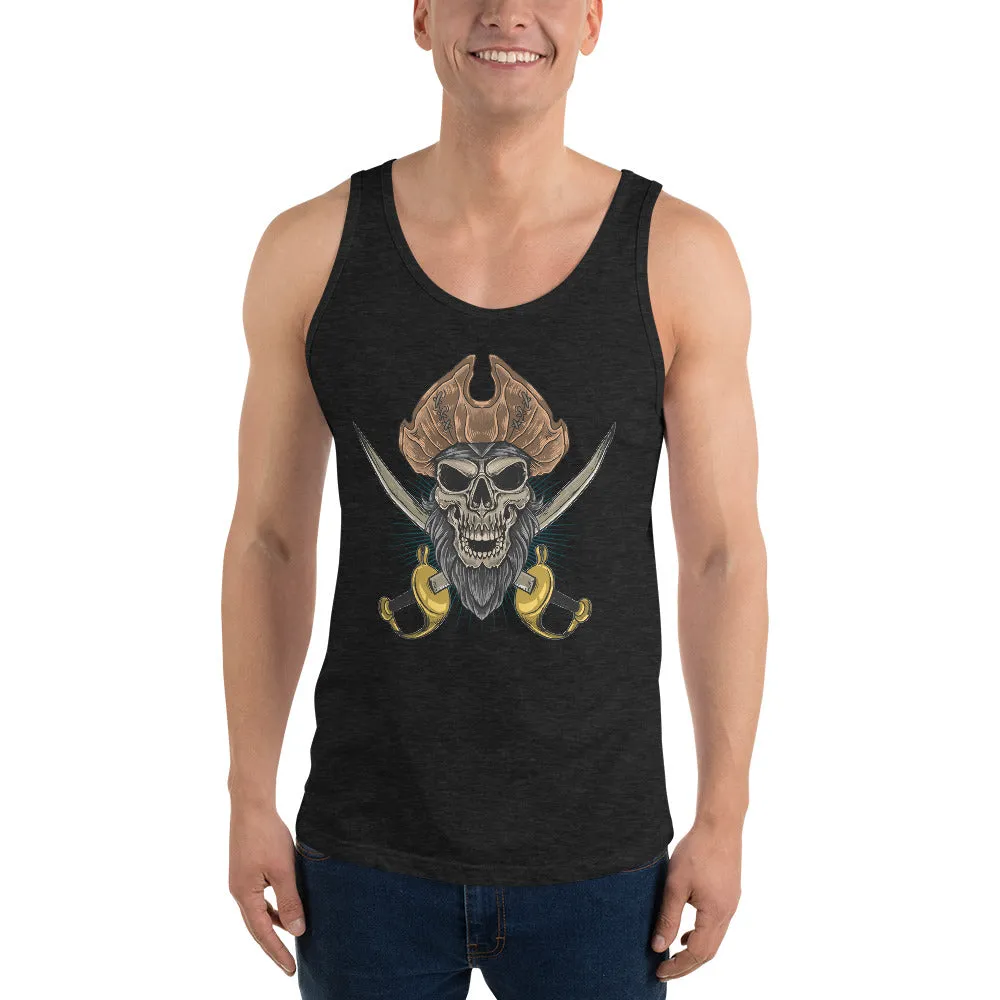 Pirate skull in front of crossed sabers Men's Tank Top