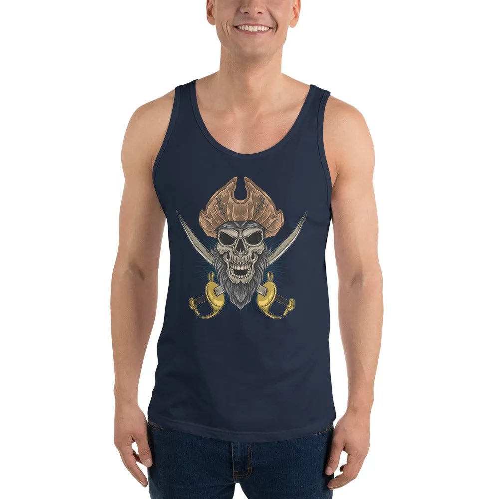 Pirate skull in front of crossed sabers Men's Tank Top