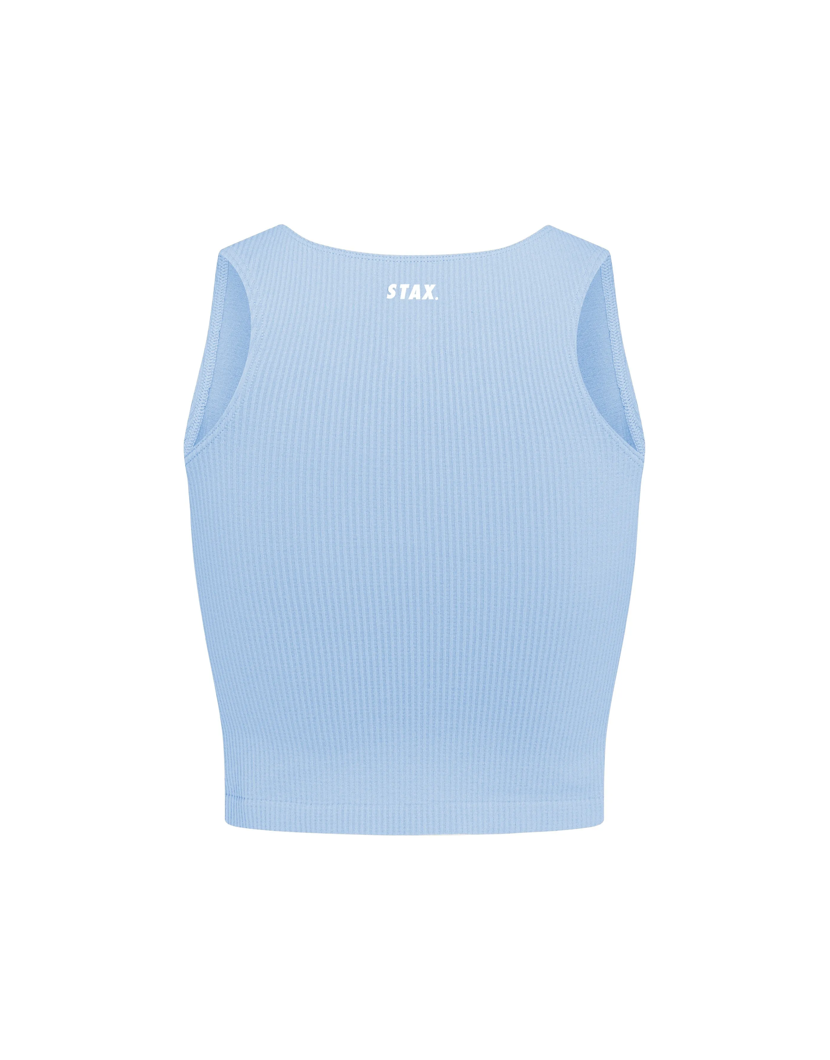 Premium Seamless Cropped Singlet Lounge V5.1 - Baby Blue