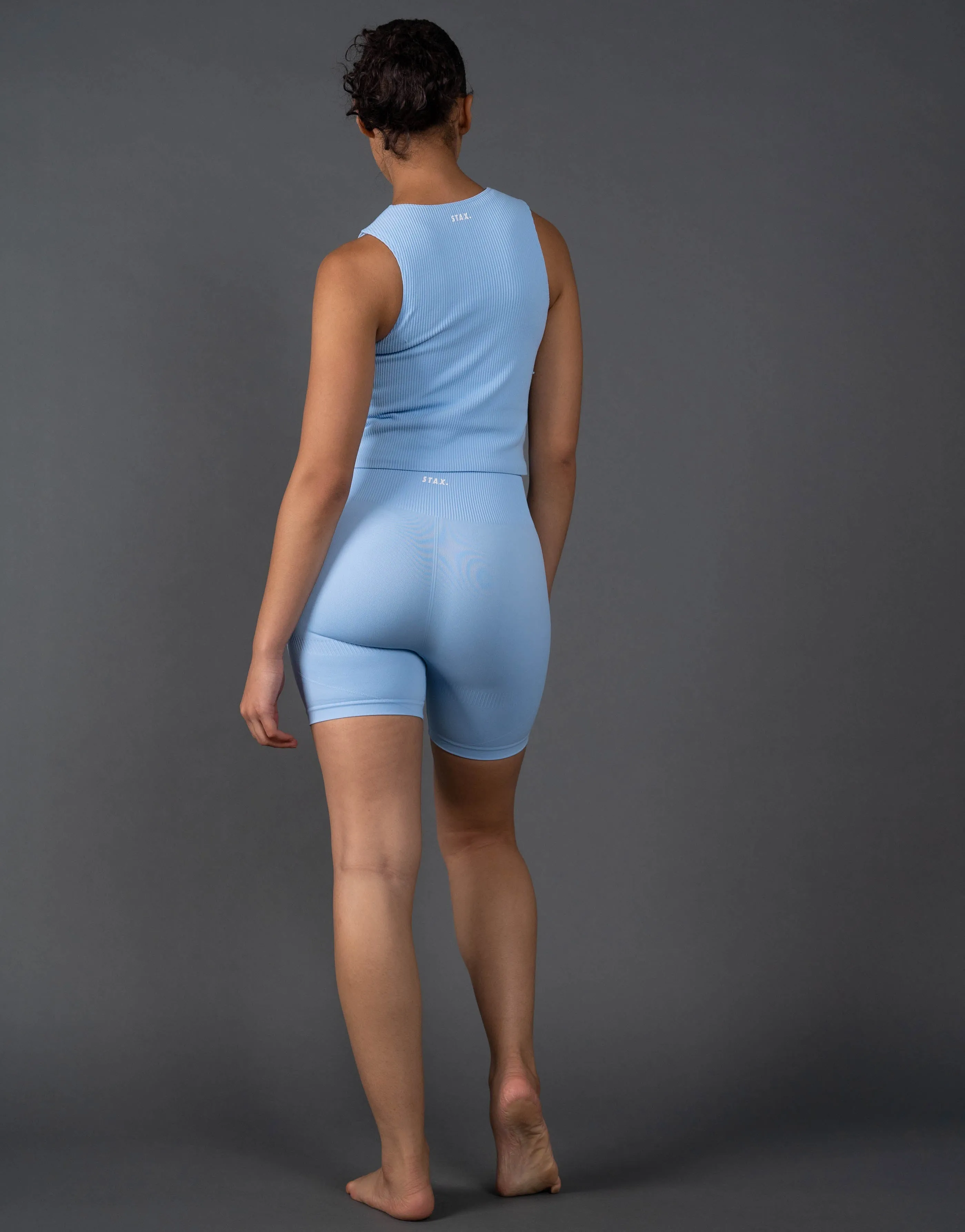 Premium Seamless Cropped Singlet Lounge V5.1 - Baby Blue