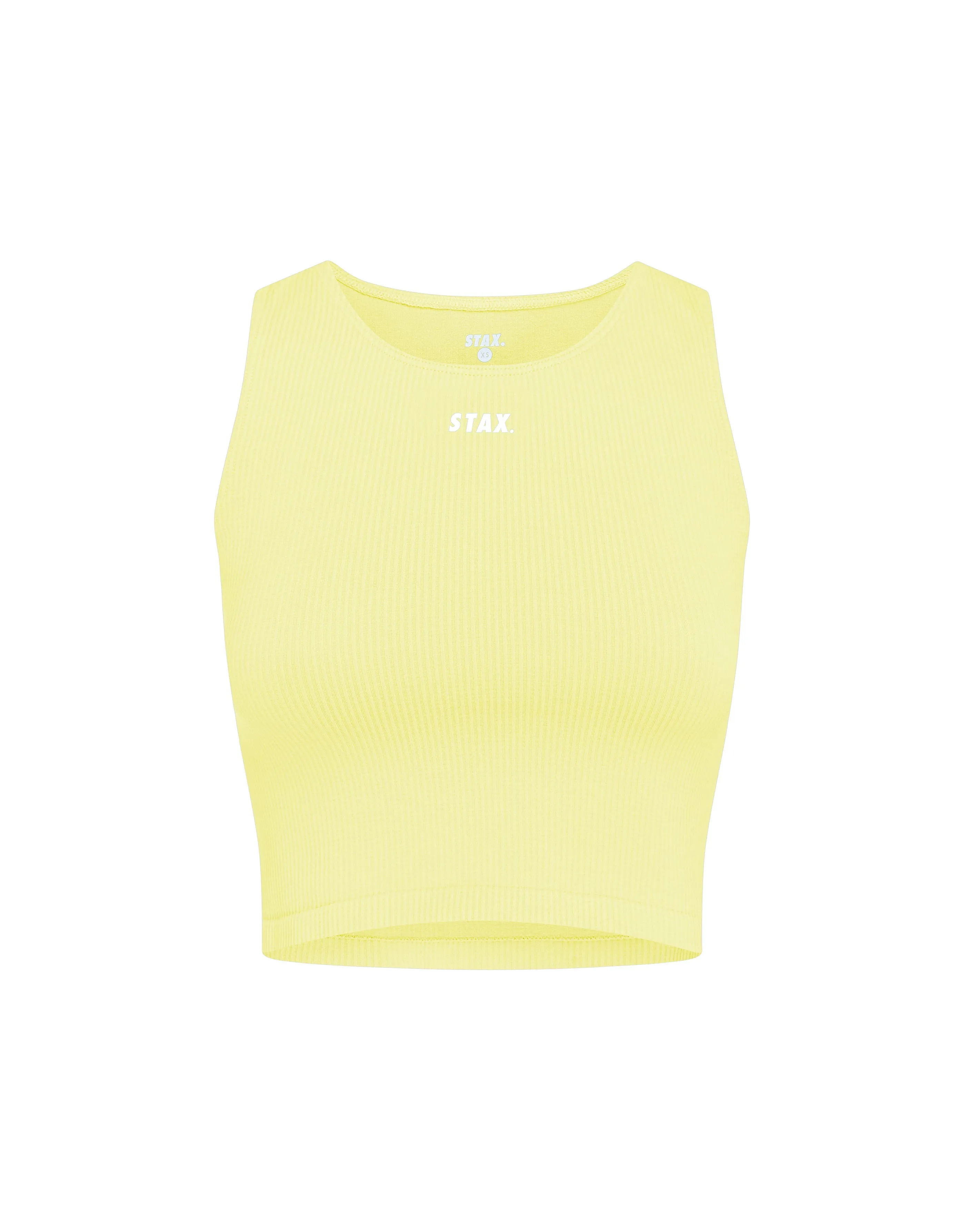 Premium Seamless Cropped Singlet Lounge V5.1 - Lemon