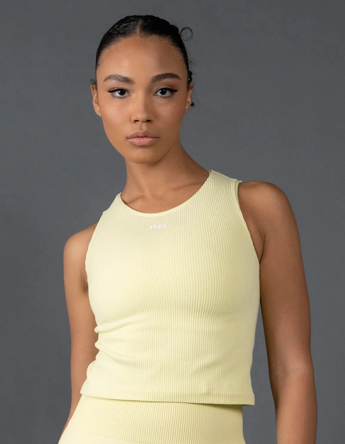 Premium Seamless Cropped Singlet Lounge V5.1 - Lemon