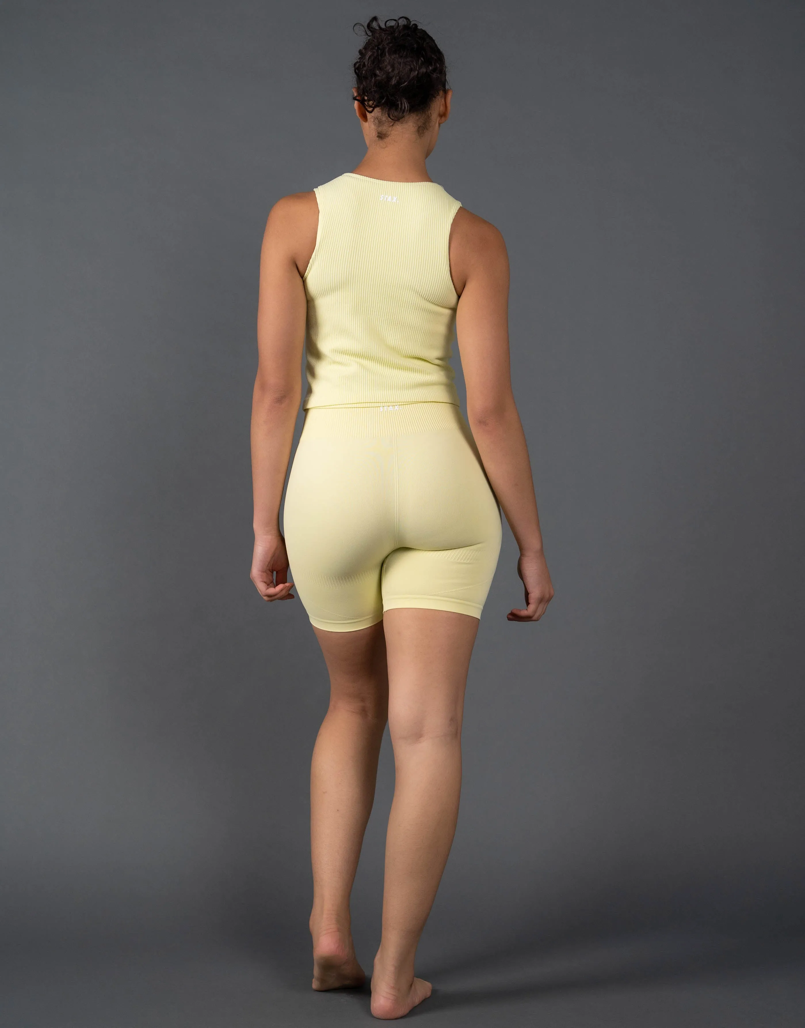 Premium Seamless Cropped Singlet Lounge V5.1 - Lemon