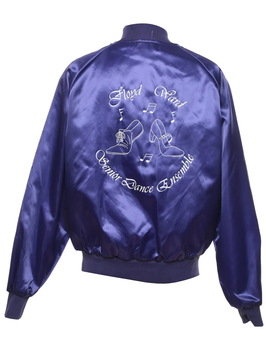 Purple Printed Dance Design Bomber Jacket - L