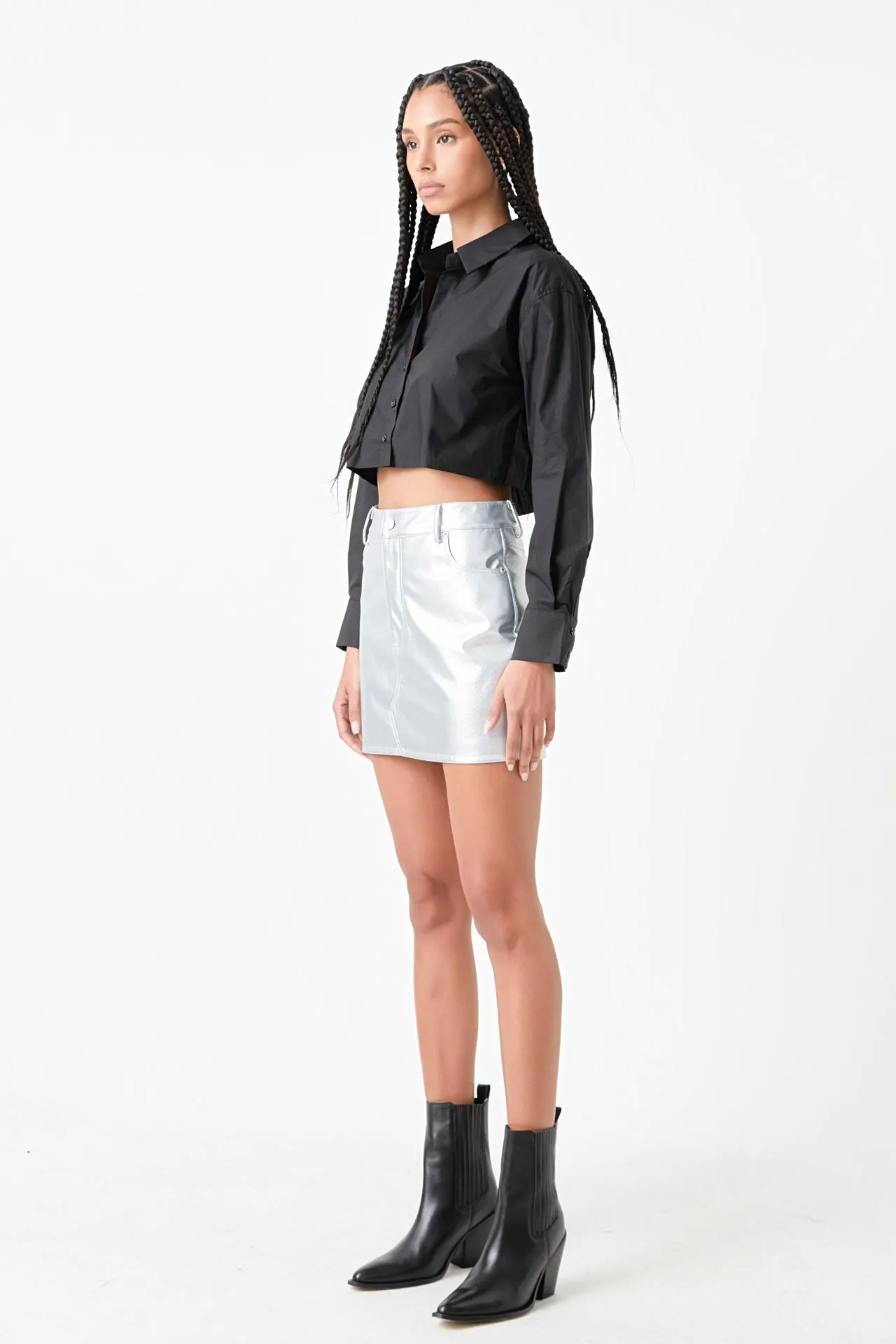 Raw Edge Cropped Shirts