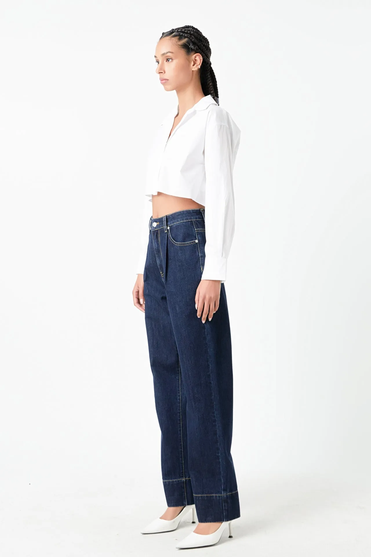 Raw Edge Cropped Shirts