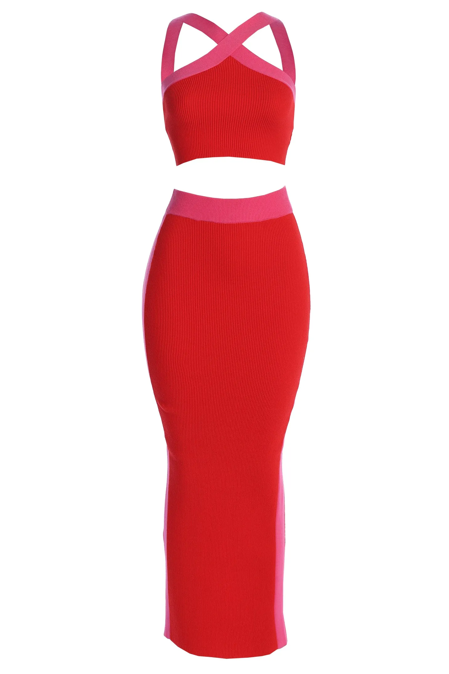 Red Heartbreaker Two-Piece Skirt Set