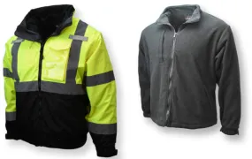 Robins and Morton 3-IN-1 Hi Viz Bomber Jacket W/ Zip out Fleece