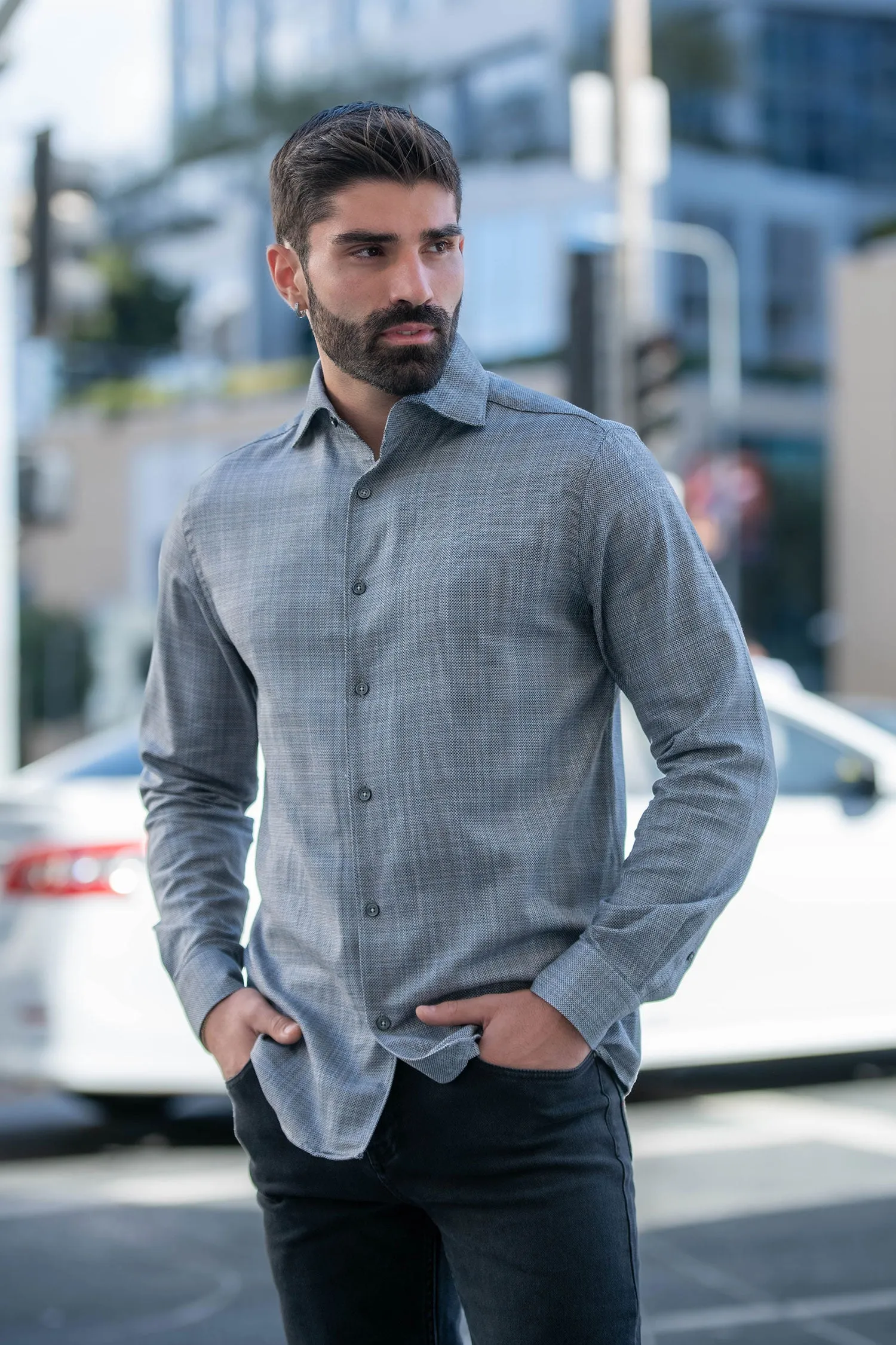 Roll Up Collar Shirt