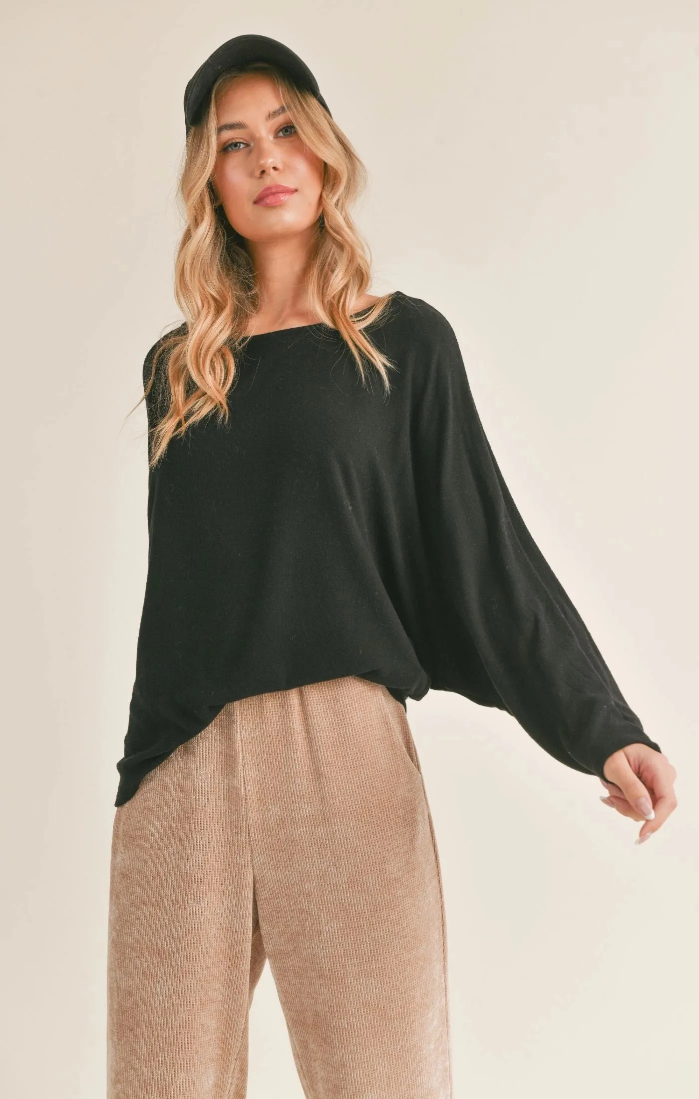 Sadie & Sage Lindy Dolman Knit Top