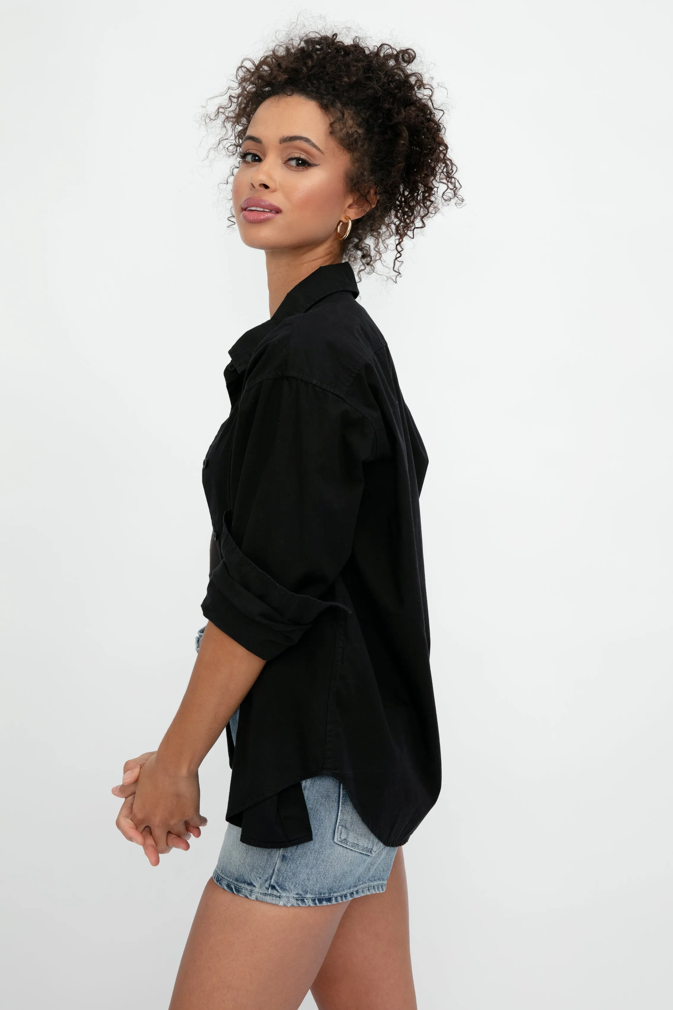 Santorini Shirt in Jet Black