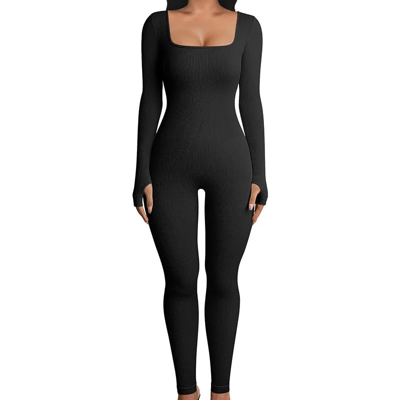 Sculpted Comfort Long Sleeve Yoga Jumpsuit