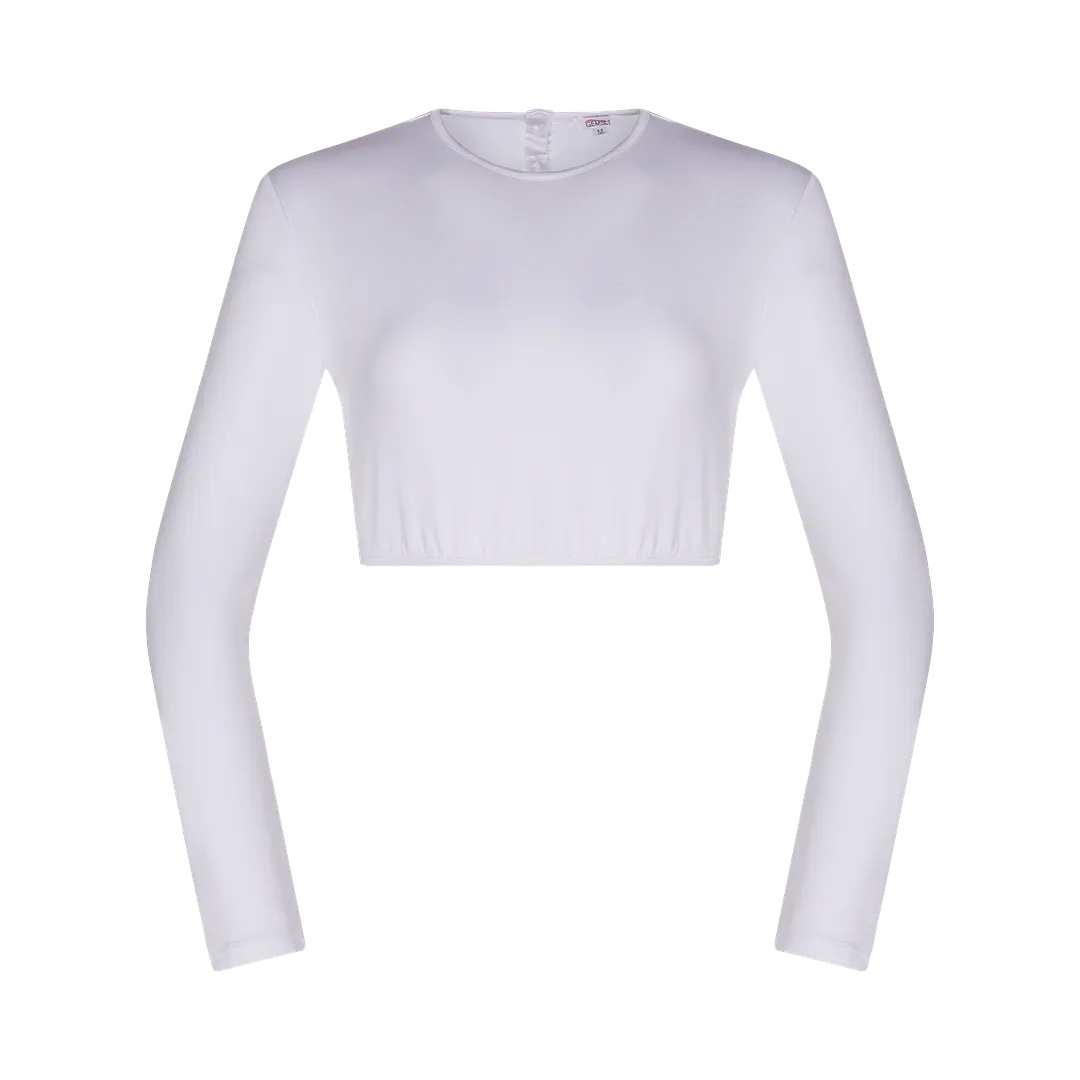 SH318 - Long Sleeve Crop Shell, Viscose