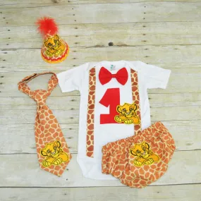 Simba cake smash outfit, simba birthday outfit, 1st 2nd 3rd  birthday, Boys cake smash outfit, simba banner, simba bunting, simba shirt