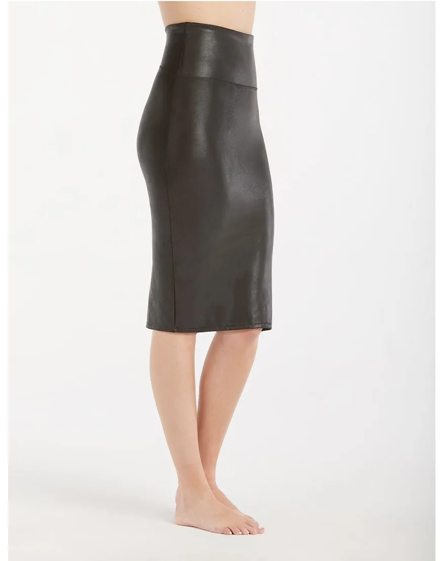 Spanx Faux Leather Pencil Skirt Black