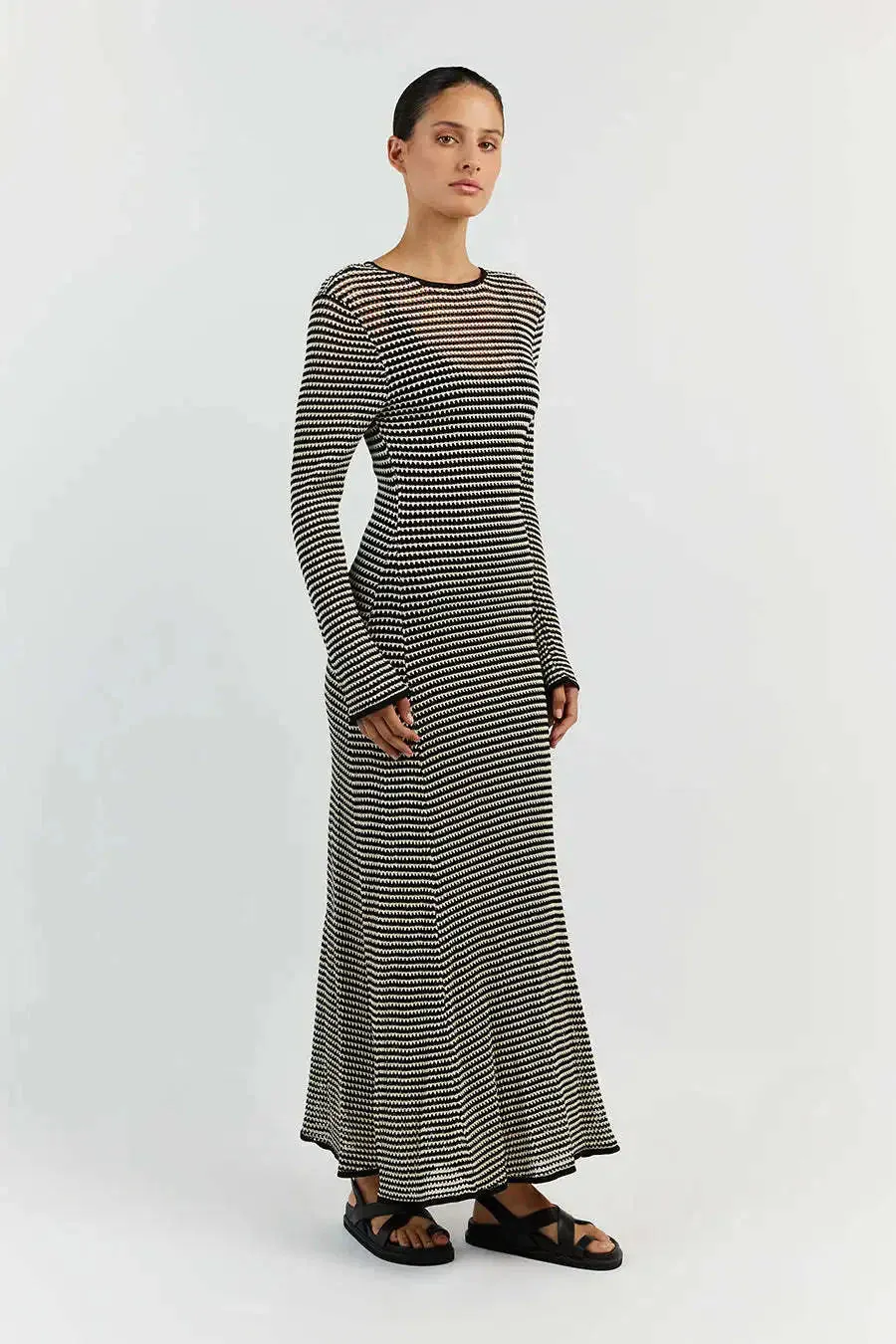 Thais Knit Striped Maxi Dress