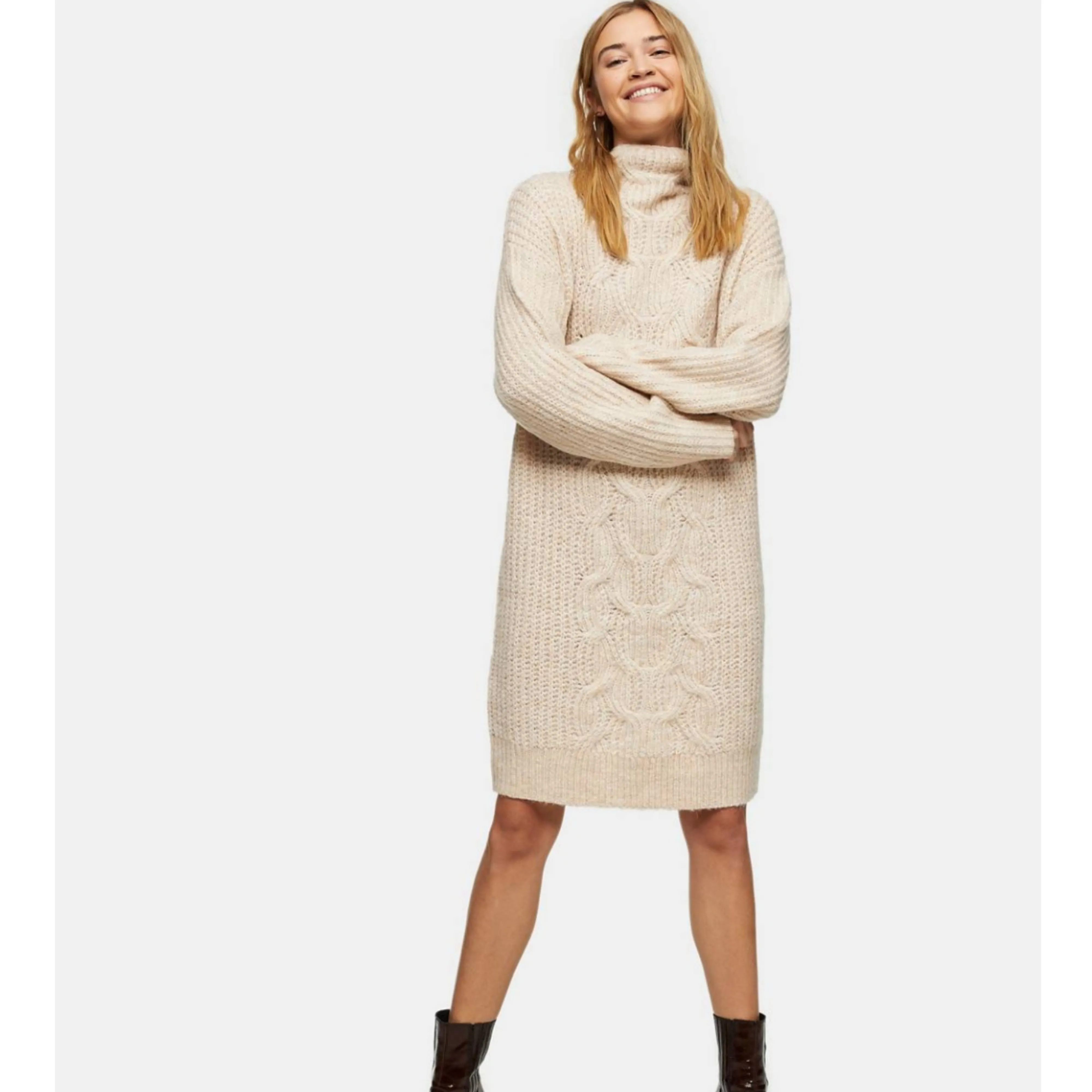 TOPSHOP Cable Knit Jumper Dress