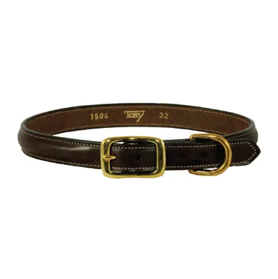 Tory Raised Leather Dog Collar Havana