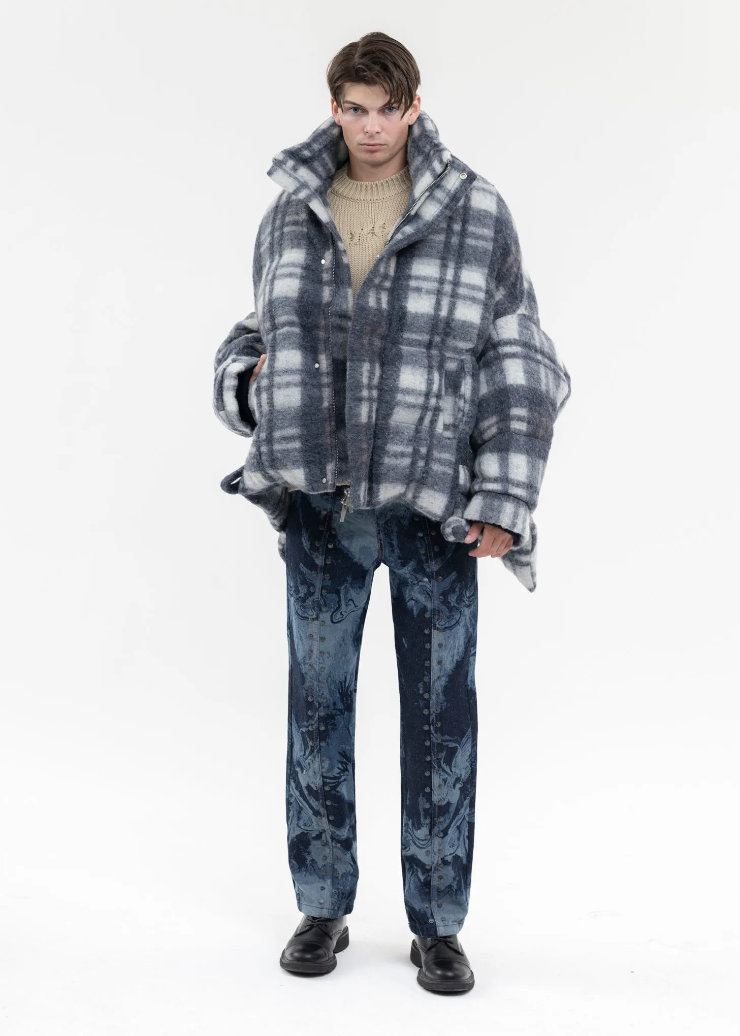UPSIDE DOWN JACKET IN CHECK PATTERN