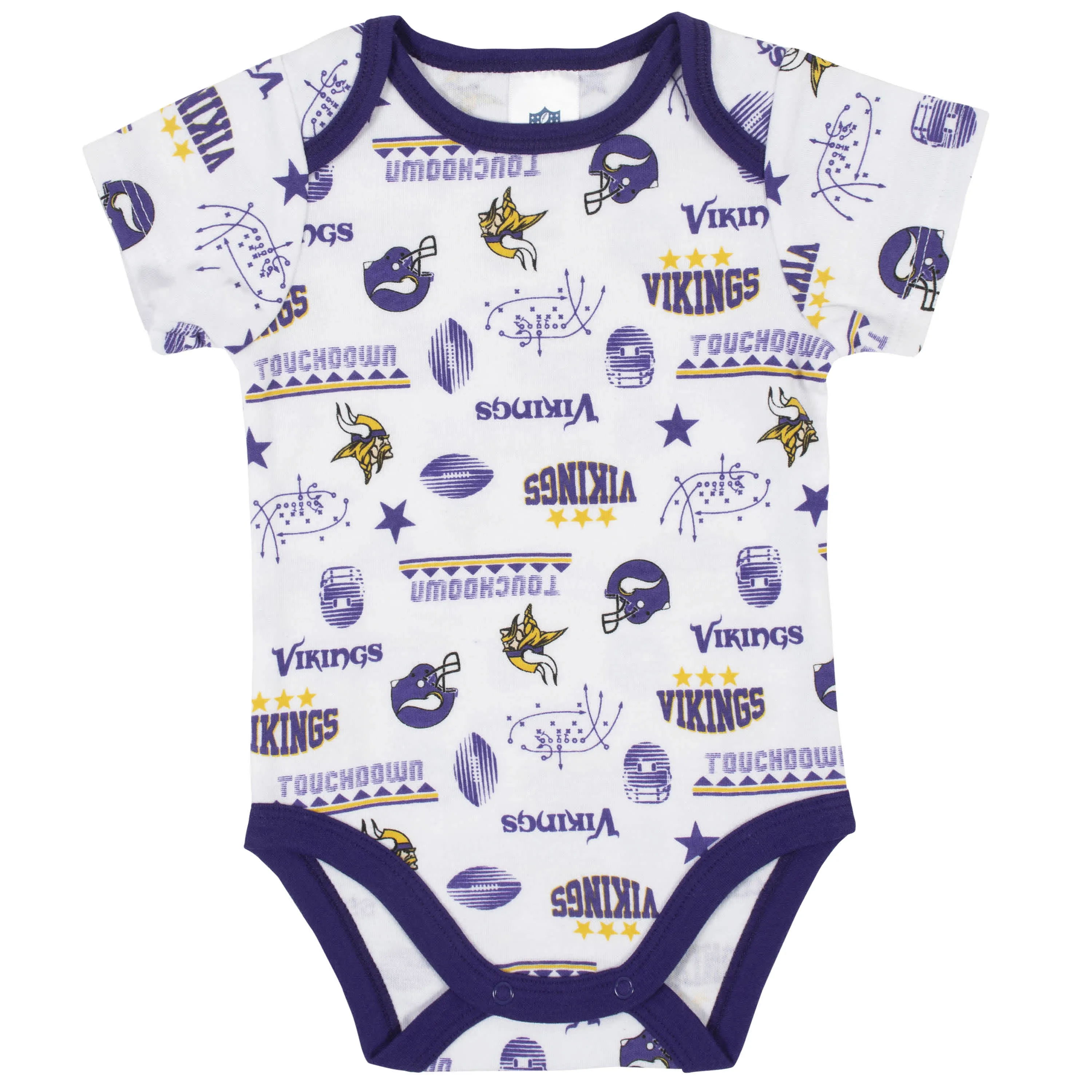 Vikings Baby Boys 3-Piece Bodysuit, Bib, and Cap Set