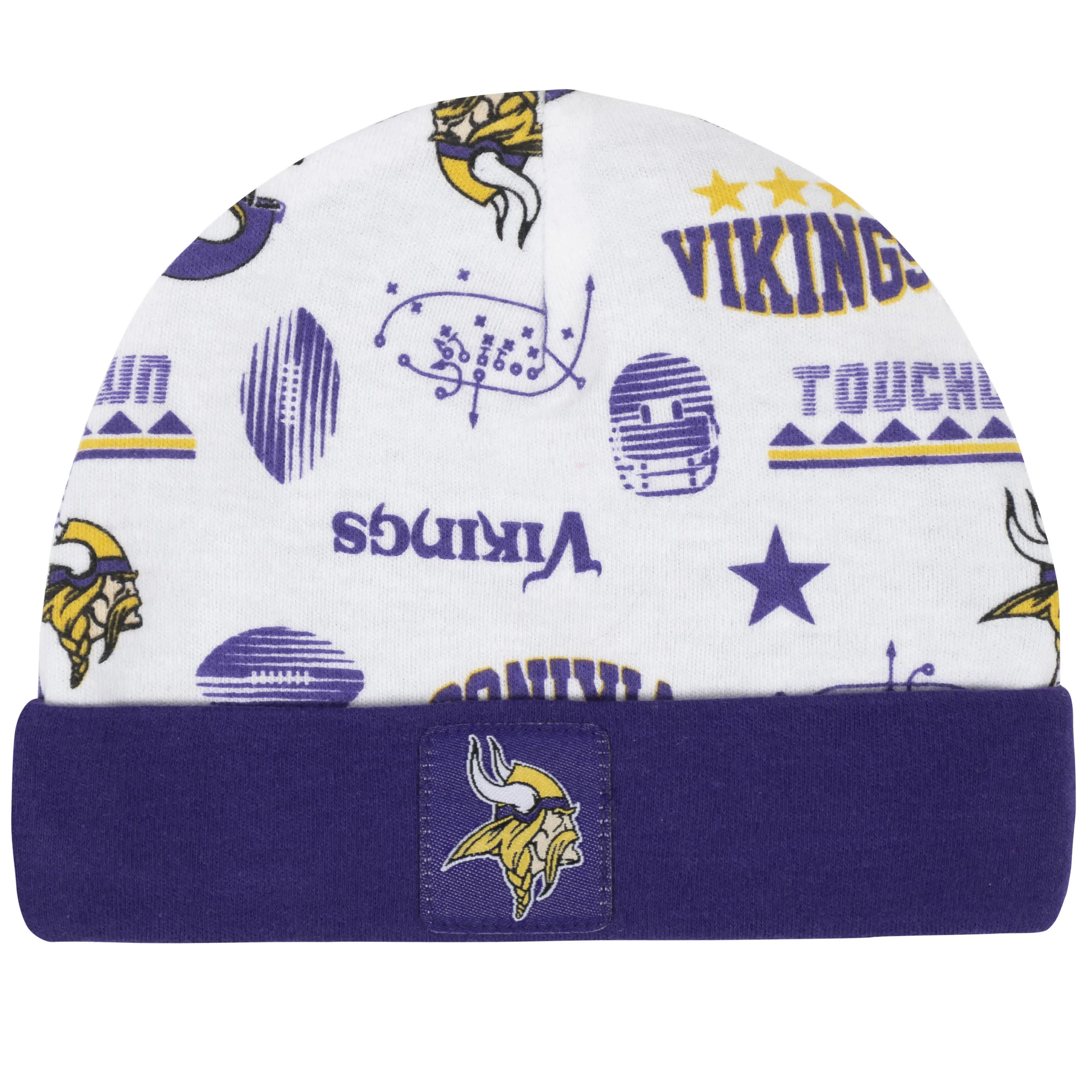 Vikings Baby Boys 3-Piece Bodysuit, Bib, and Cap Set