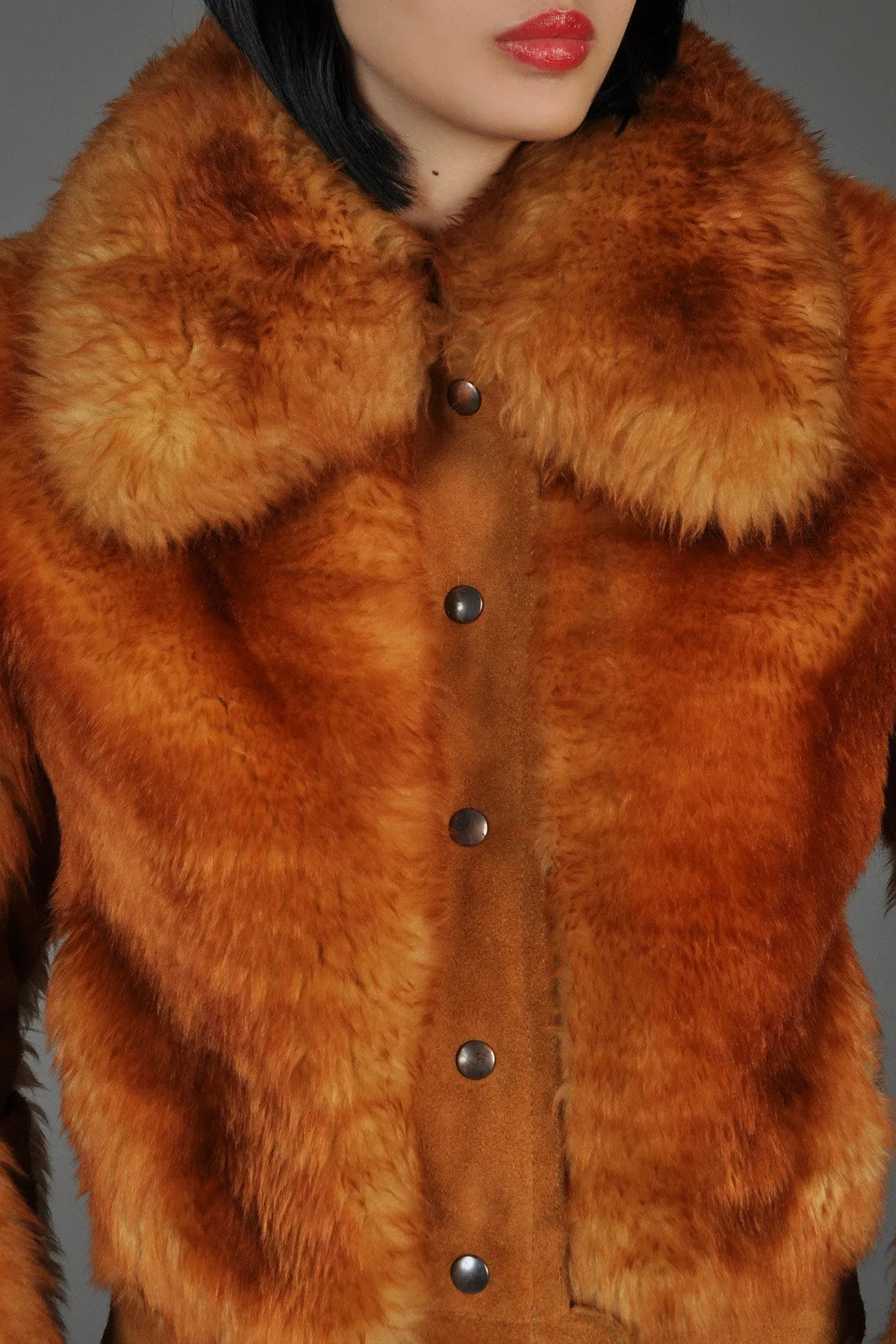 Whiskey Leather   Shearling Chubby Bomber Jacket