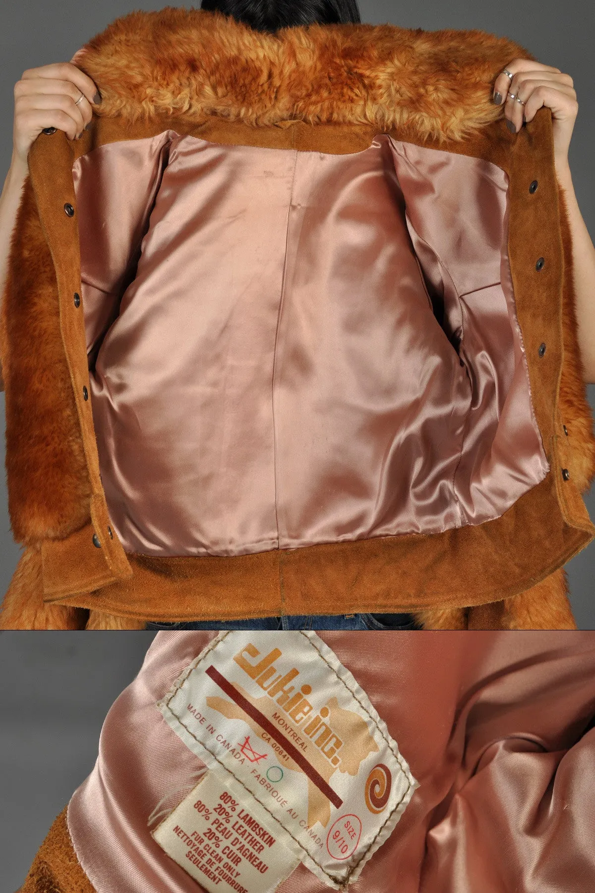 Whiskey Leather   Shearling Chubby Bomber Jacket