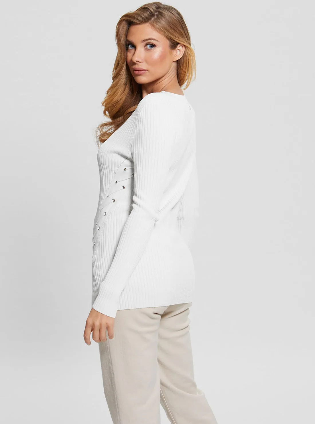 White Irmine Knit Top