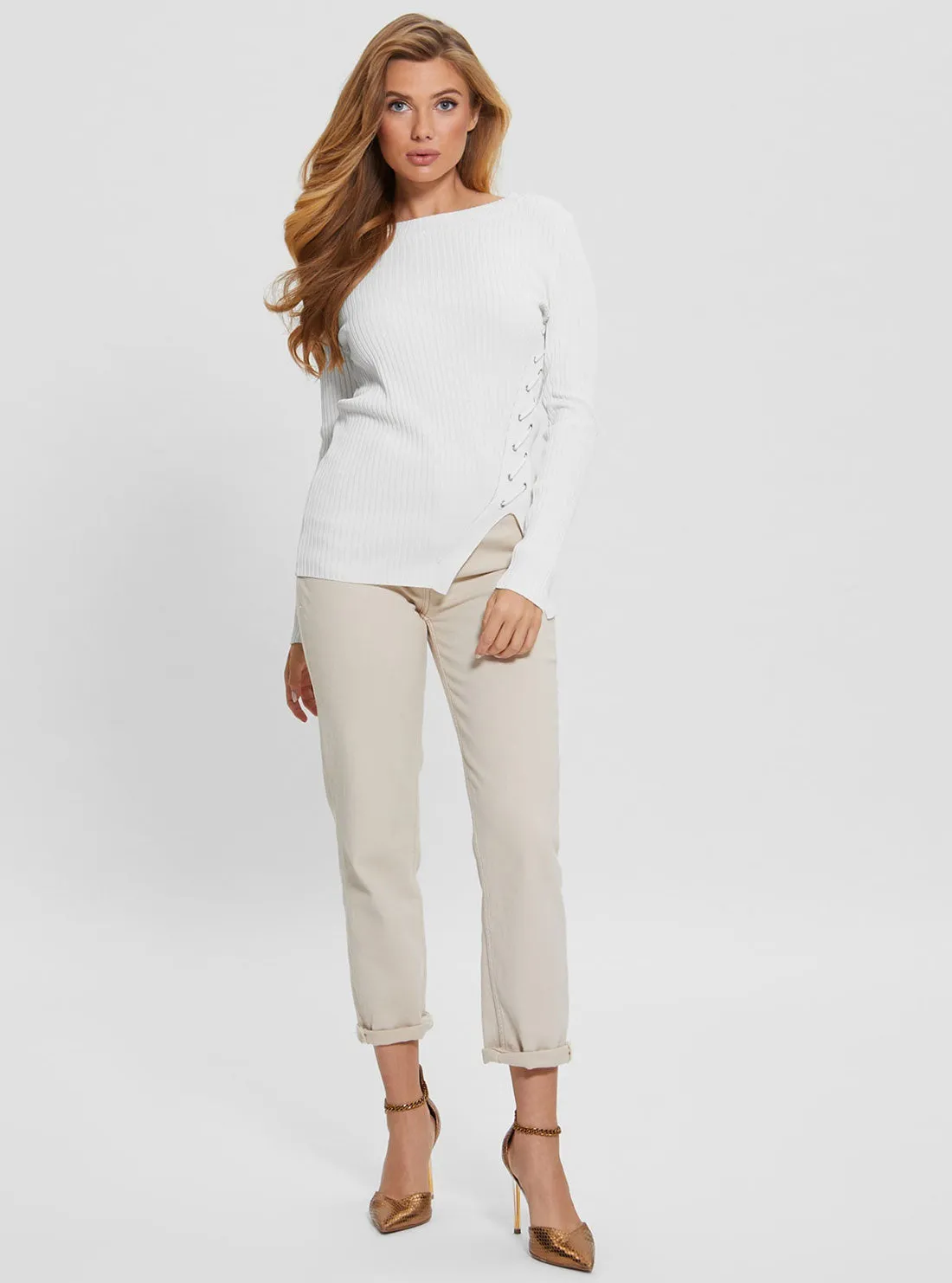 White Irmine Knit Top