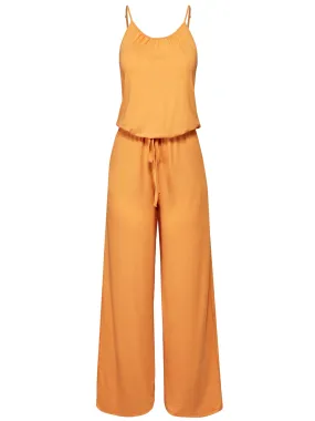 Women's Casual Spaghetti Strap Jumpsuit Romper Wide Leg (FWR1034)