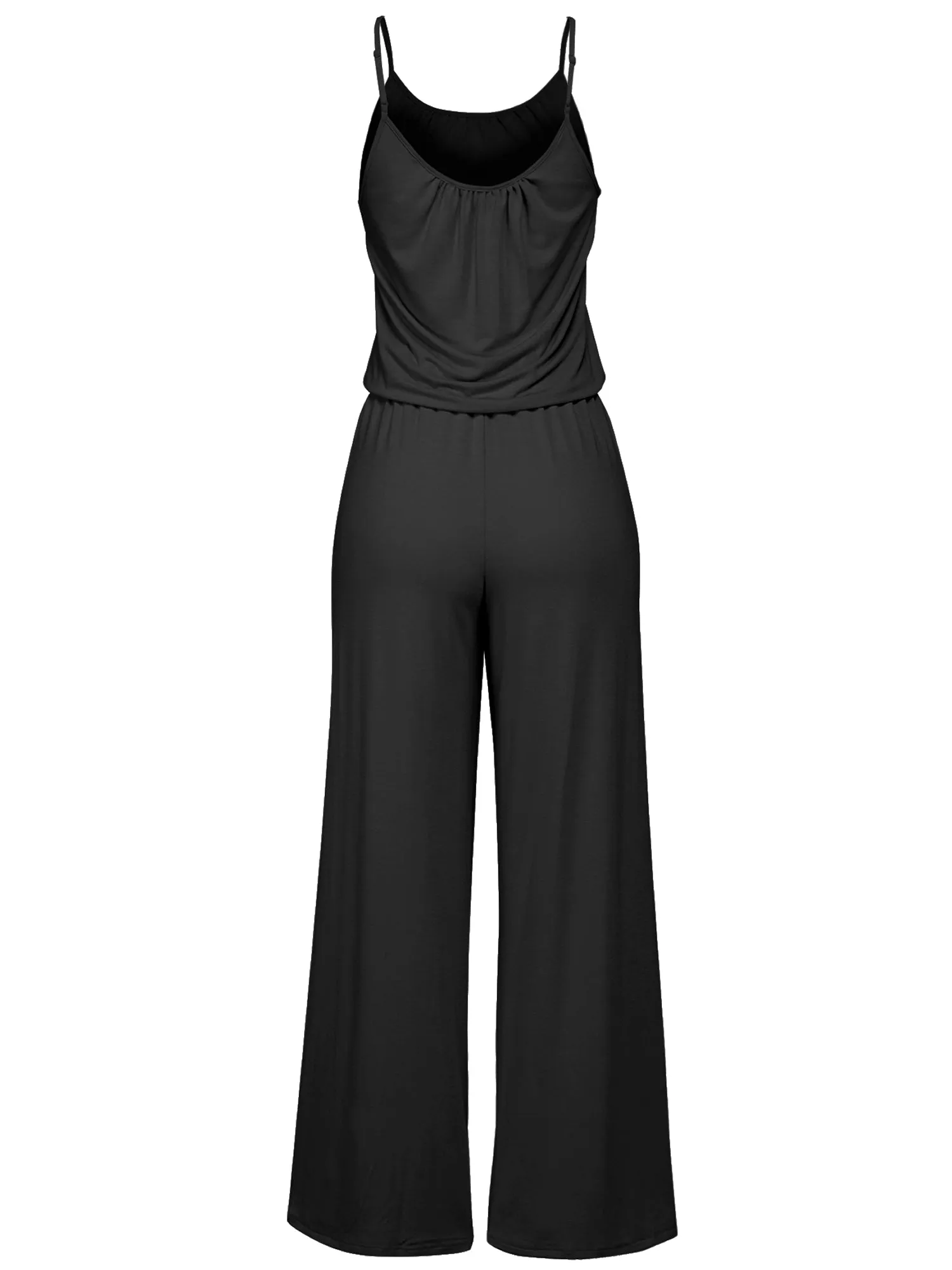 Women's Casual Spaghetti Strap Jumpsuit Romper Wide Leg (FWR1034)