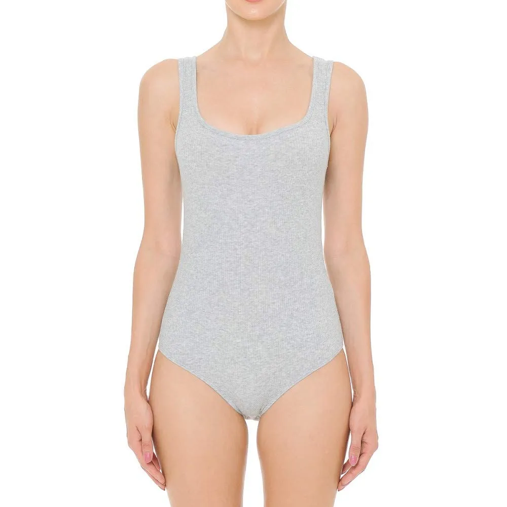 Women's  Ribbed Square Neck Sleeveless Bodysuit