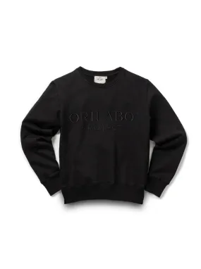 Women's Terry Embroided Crewneck - Black