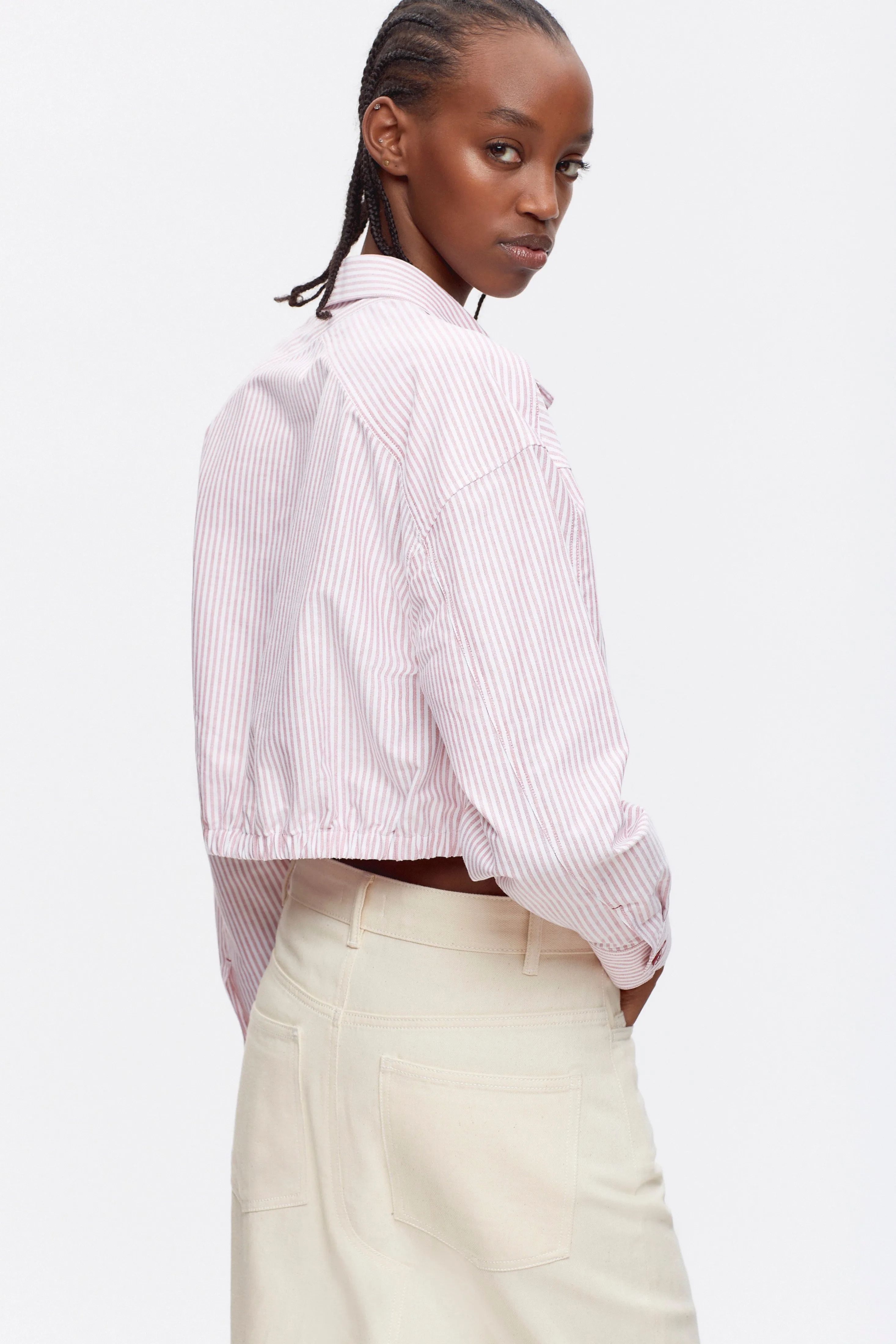 Women's Zeina Shirt in Rosewood Stripe