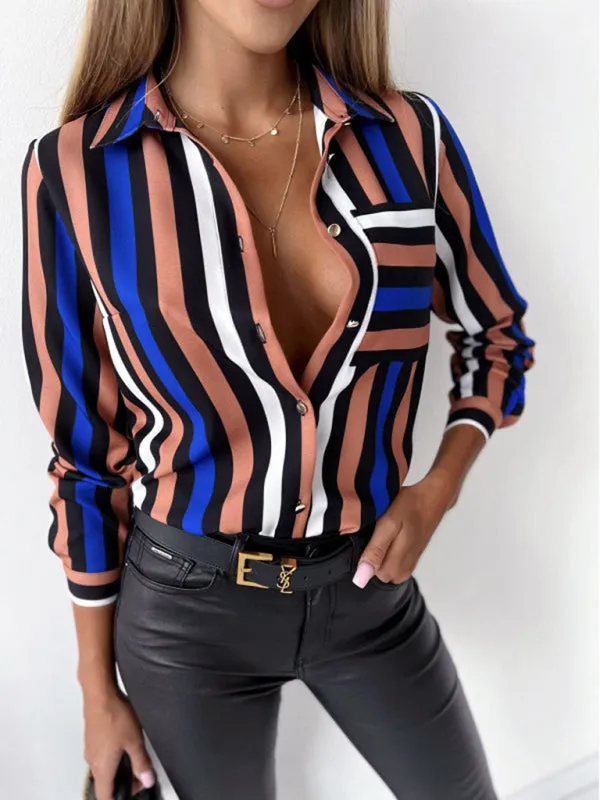 Zebra Stripe Floral Print Long Sleeve Shirt