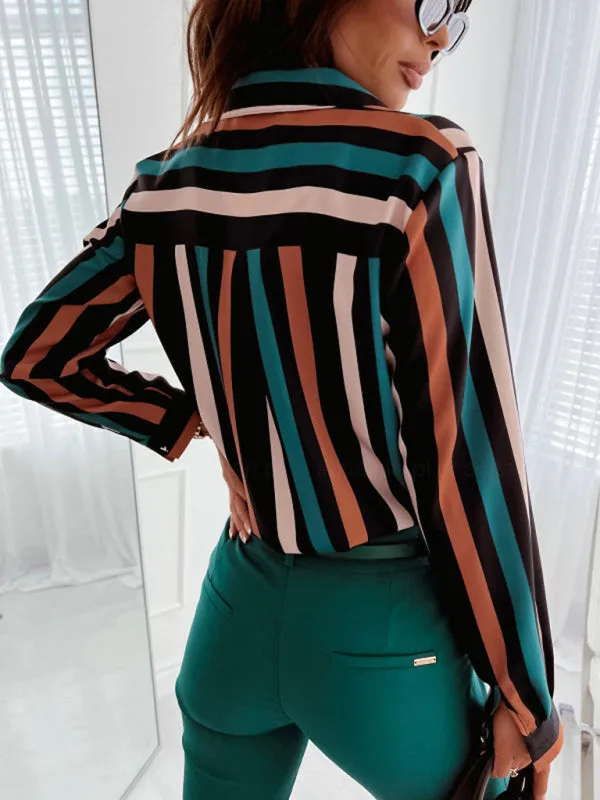 Zebra Stripe Floral Print Long Sleeve Shirt